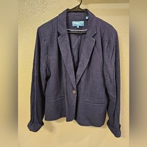 Draper James RSVP Textured Blazer. Navy Blue. Size XXL.